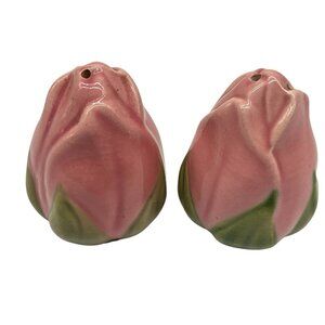Desert Rose Earthenware Salt and Pepper Shaker Set England Franciscan Vintage